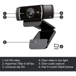 Logitech C922 Pro Stream Webcam -HPP Computer Geschaft Logitech C922 Pro Stream Webcam@@1301784 5